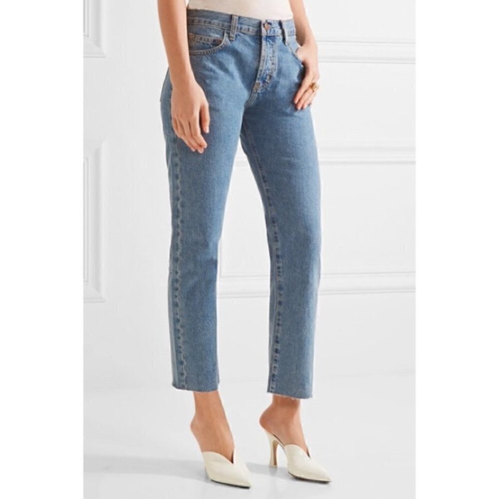 NWT Current/Elliot Jeans Size 25 High Rise Straight Leg Blue Light Blue Ankle